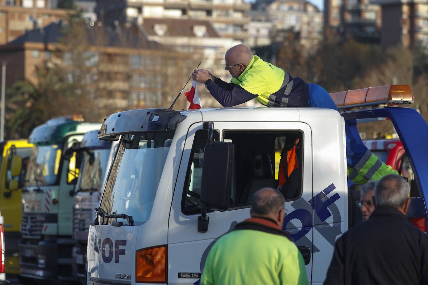 Fotos: Protesta de los gruistas en Santander