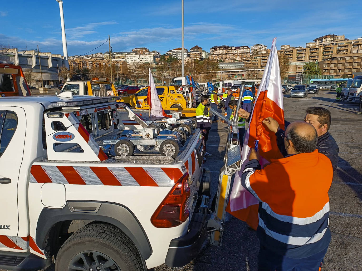 Fotos: Protesta de los gruistas en Santander