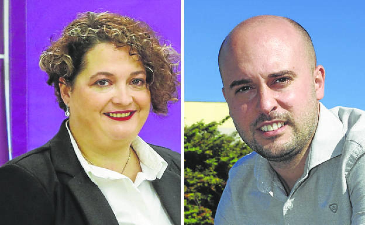 Mercedes González (Podemos) e Israel Ruiz (Izquierda Unida).