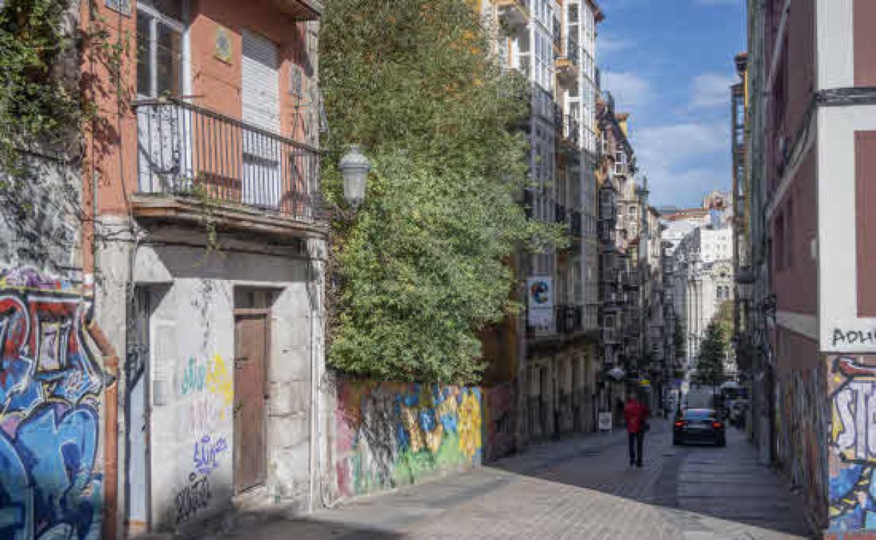 Imagen de la Cuesta del Hospital, una de las calles del Cabildo pendiente de su rehabilitación. 