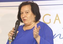 Sara Portilla, alcaldesa de Ruiloba, durante un acto