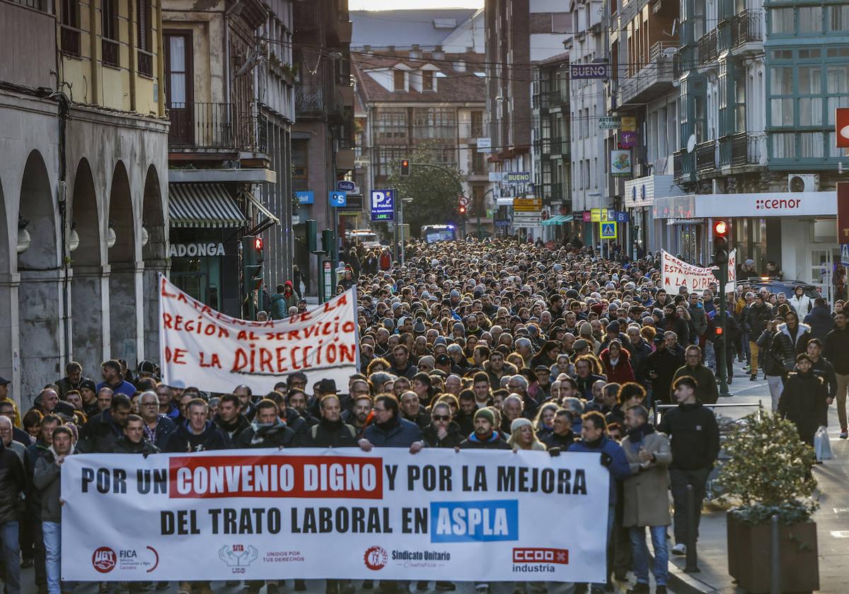 Manifestación de los trabajadores de Aspla