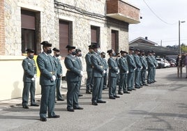 Celebración de la festividad de la Virgen del Pilar en el Puesto de la Guardia Civil de Torrelavega, en 2021