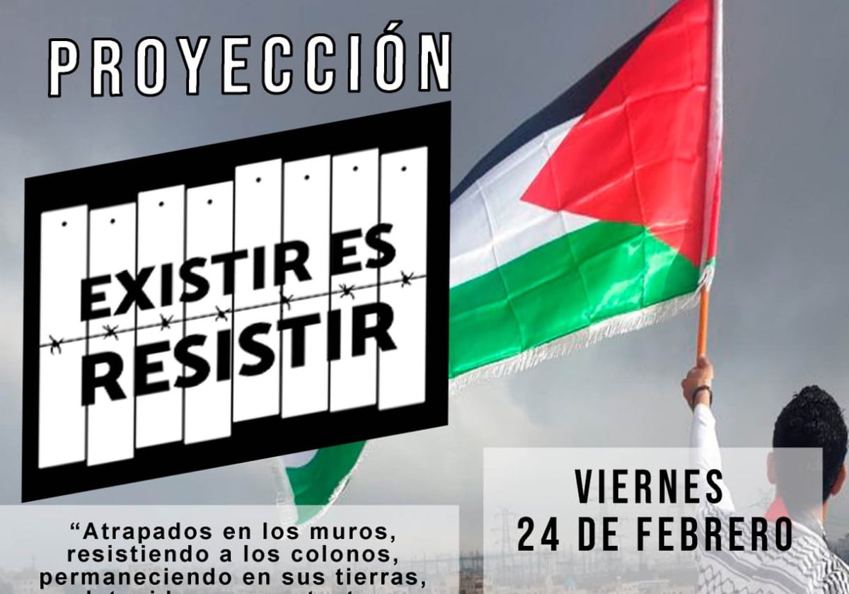 Cartel anunciador de la proyección que tendrá lugar en el salón de actos del colegio Villa del Mar a partir de las 19.00 horas del próximo viernes 24 de febrero