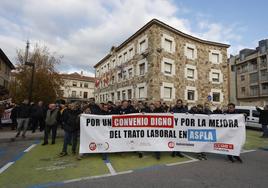 Manifestación de los trabajadores de Aspla.