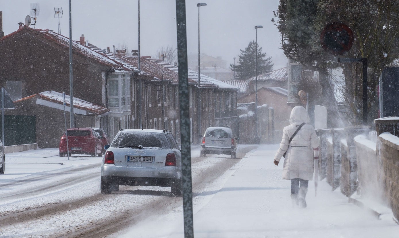 Tejados, aceras y carreteras: la nieve invade el paisaje de Campoo