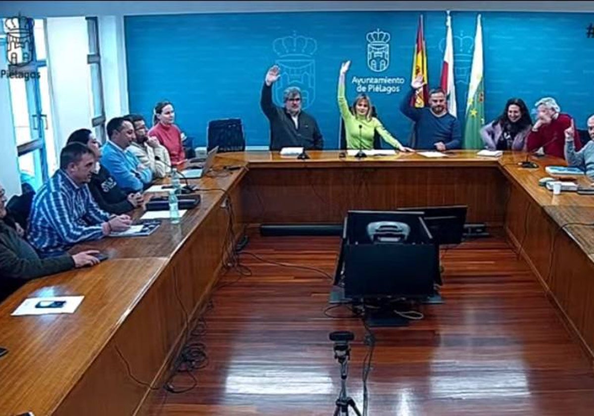 Momento en el que el PSOE, PRC y AVIP aprueban la moción no resolutiva en la que instan al PP a ir a la Fiscalía en un plazo de una semana o, de no hacerlo, convocar otra rueda de prensa en la que se retracten.