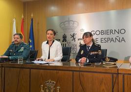 Ainoa Quiñones, esta mañana, en la Delegación del Gobierno en Cantabria.