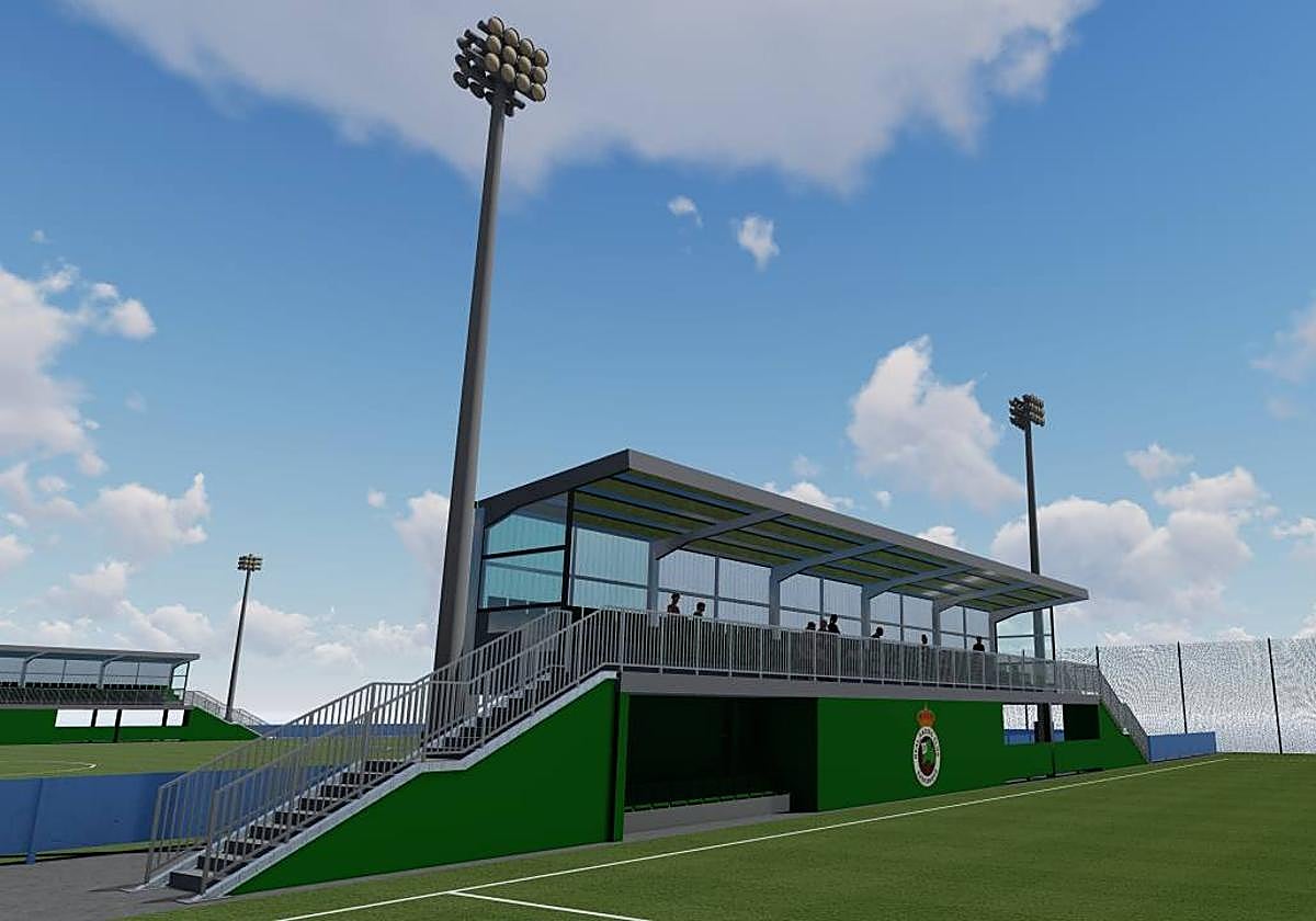 Imagen de uno de los graderíos gemelos que se instalarán en La Albericia.