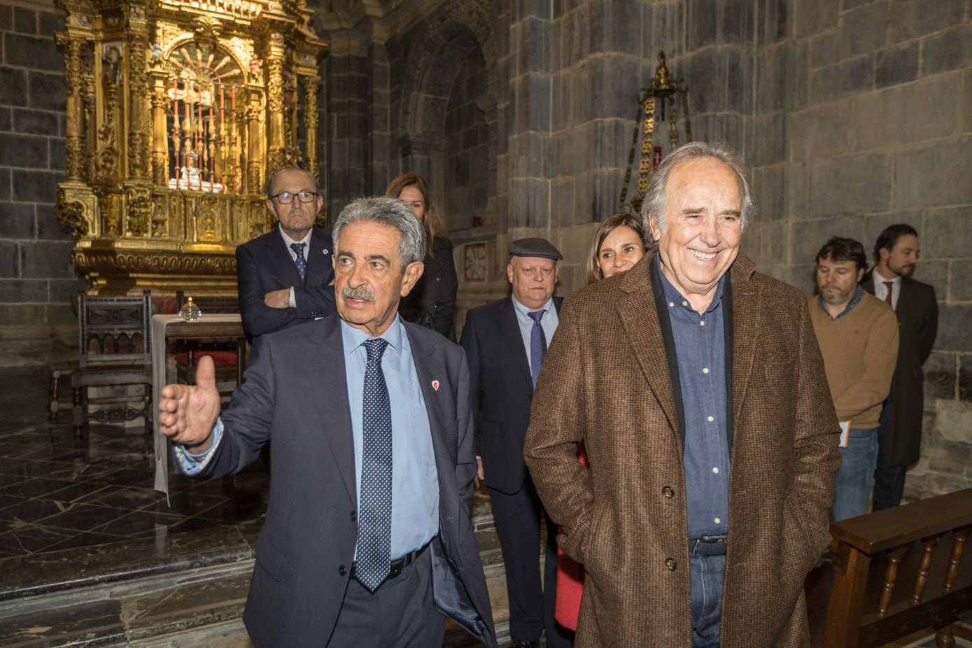 Revilla y Serrat tras la visita al Lignum Crucis.