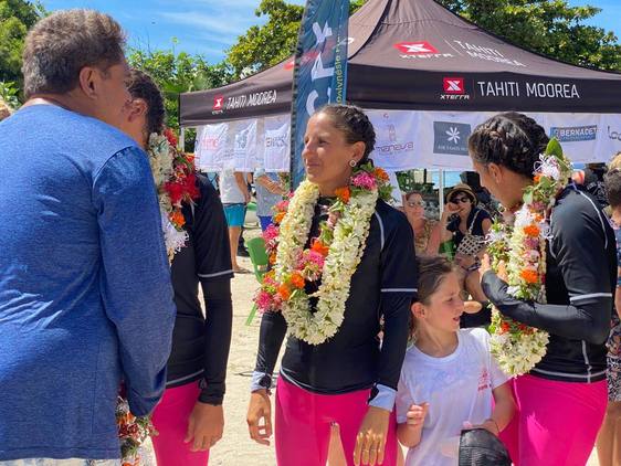 Itziar Abascal, a su llegada a Moorea, en Tahití.