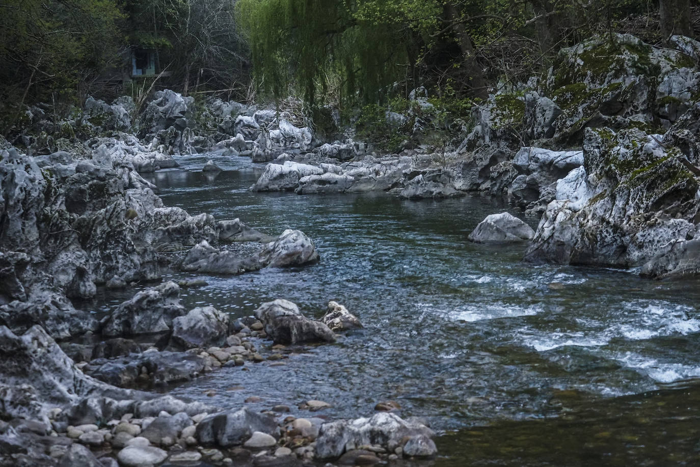 El Pas, bajo de agua, a su paso por Puente Viesgo