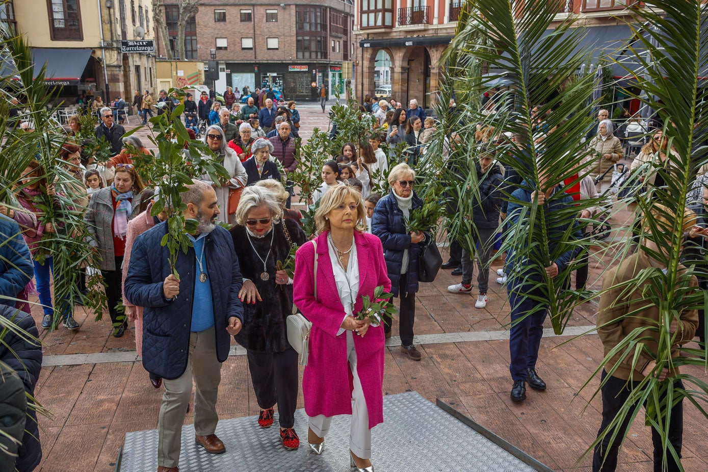 Laureles y palmas se han hecho visibles durante todo el recorrido.