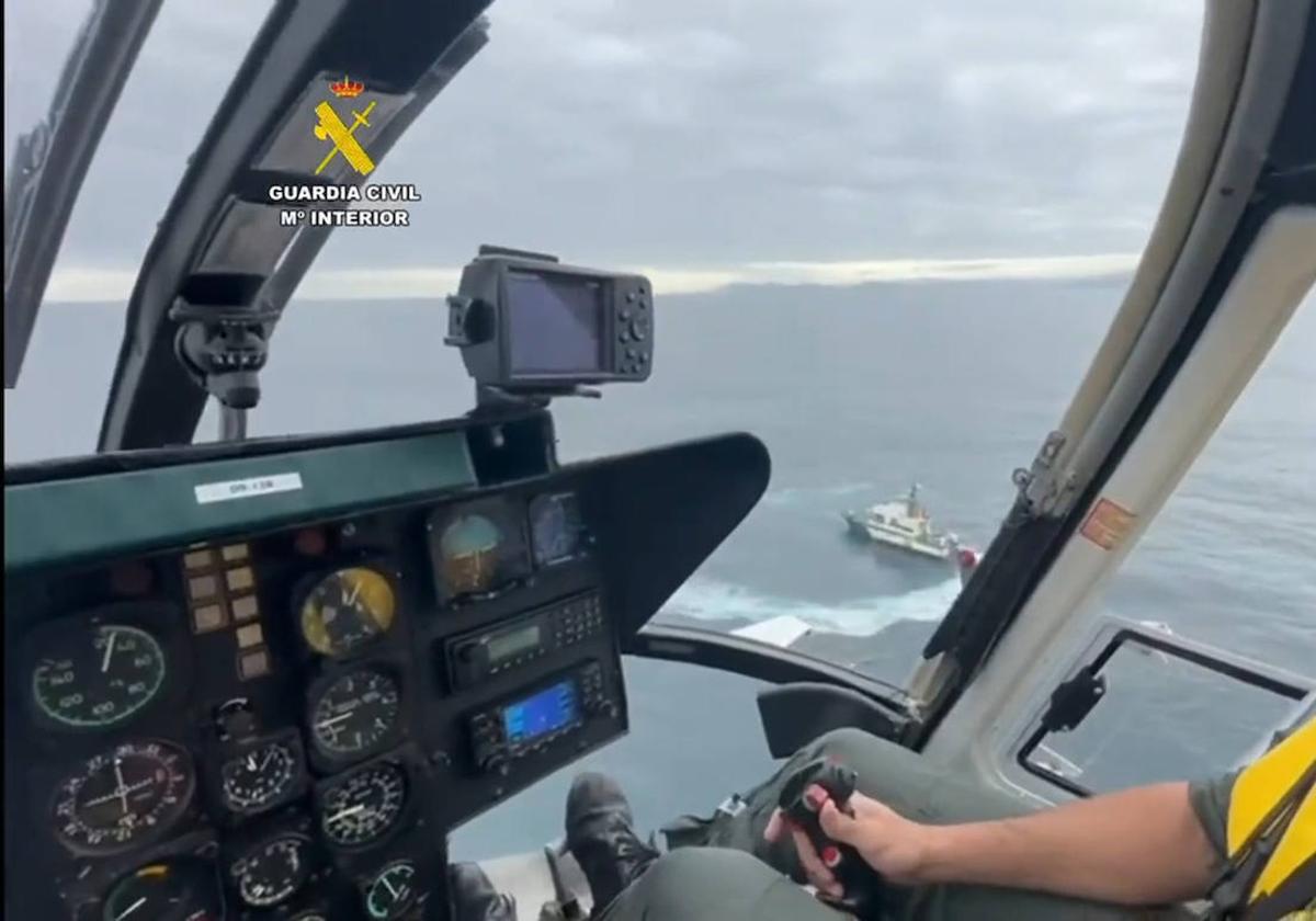 Imagen desde el helicóptero de la Guardia Civil.