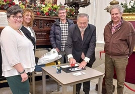 Imagen del acto de presentación del matasellos conmemorativo celebrado en La Porticada.