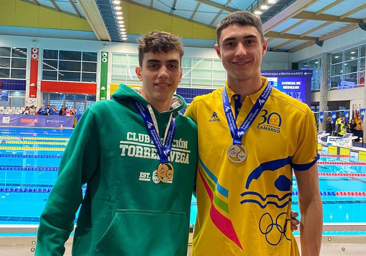 Teo del Riego, con su oro, y Joaquín Pardo, con su medalla de plata en el Nacional de Palma.