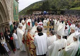 Acto de clausura de la ceremonia previa al cierre de la Puerta del Perdón en 2017, el anterior Año Jubilar.