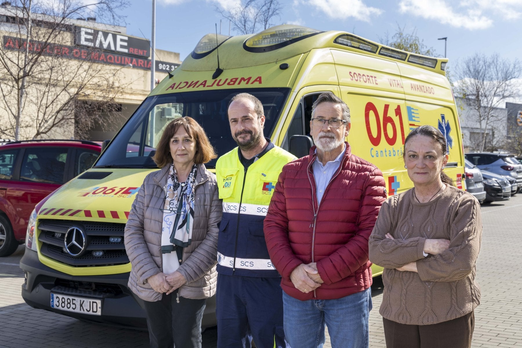 Mar Terán, Roberto Acereda, Fernando Bárcena y Silvia Rodríguez trabajan en el 061 desde el inicio del servicio hace 25 años.