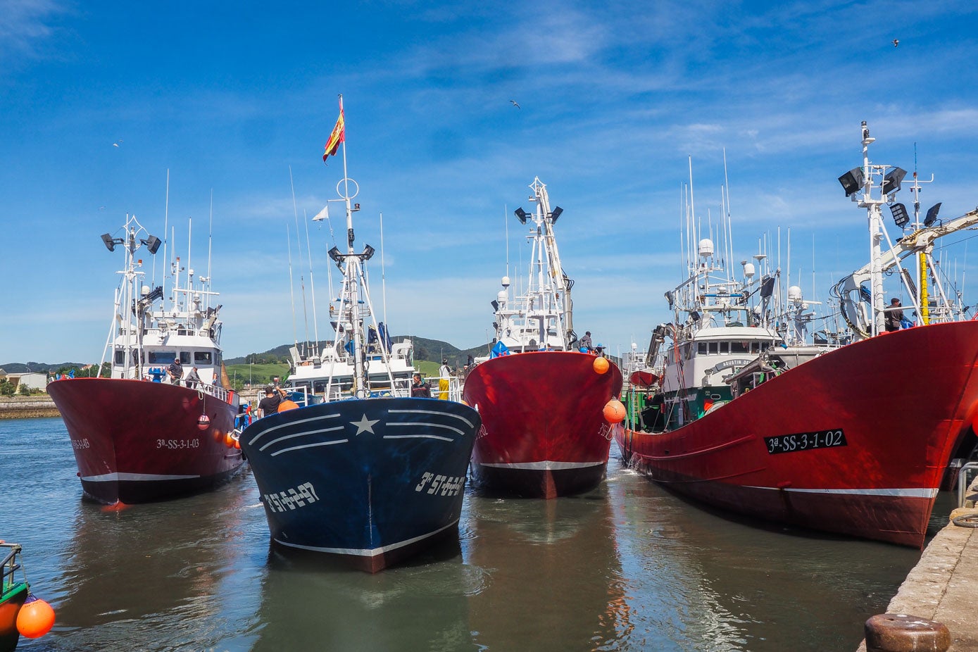 En el puerto se han concentrado barcos gallegos, asturianos, vascos y cántabros.