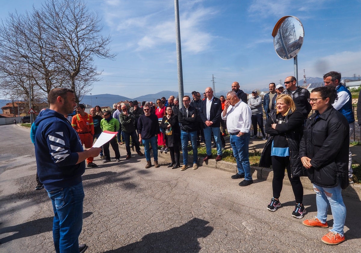 Concentración de trabajadores de Sidenor en Reinosa, días atrás.