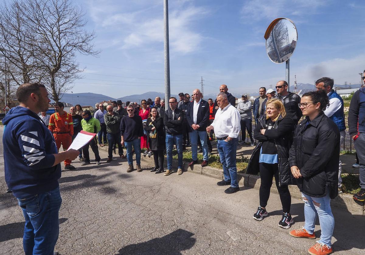 Imagen de una concentración de trabajadores de Sidenor del pasado mes de abril