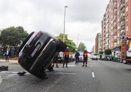 Accidente de tráfico en la calle Marqués de la Hermida