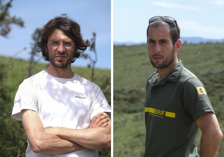 Imagen principal - Fernando Domínguez y Senen Álvarez, técnicos de la BRIF Ruente.