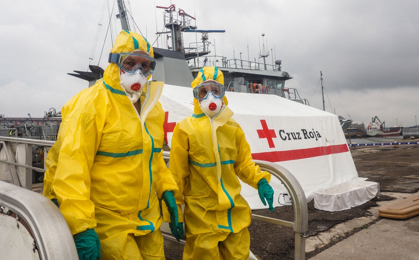 Cruz Roja se sumó a la emergencia sanitaria simulada. 