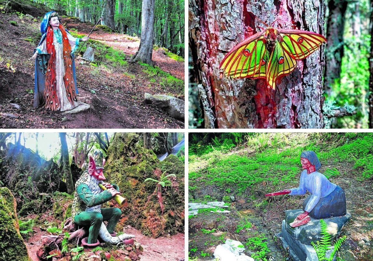 Un hombre con una túnica blanca se para frente a un bosque.