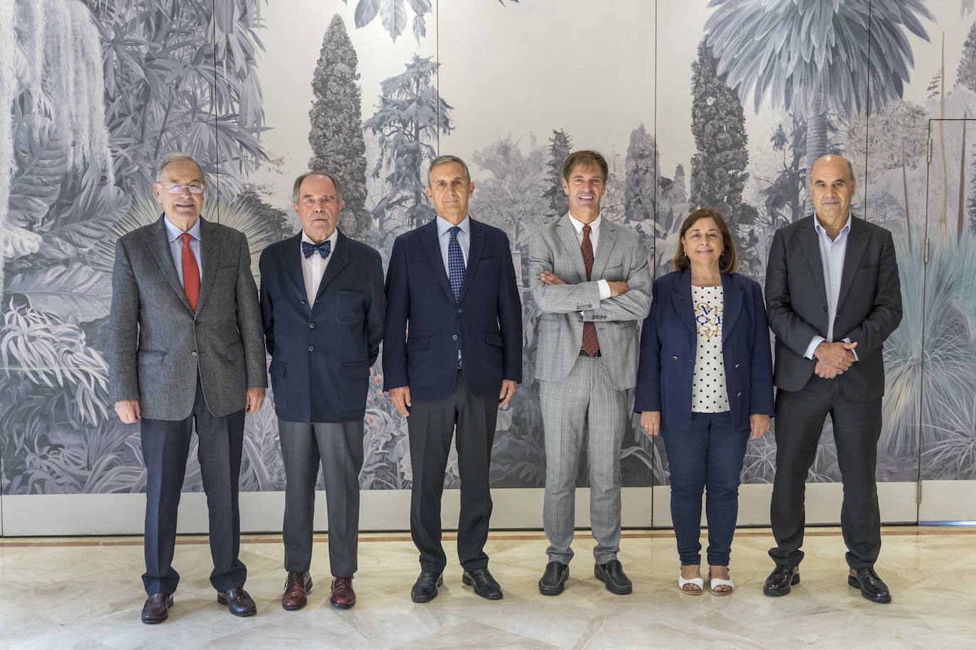 Alberto Cuartas, Alfonso del Amo, Ignacio Viota, Enrique Conde, Mercedes Martínez y Justino Sánchez.