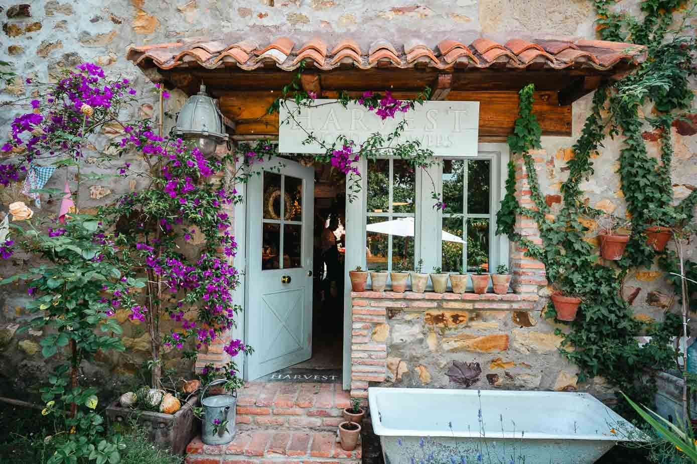 Entrada al taller desde el jardín. 