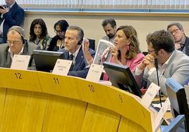 Paula Fernández durante su intervención en el Comité Europeo de las Regiones en Bruselas.