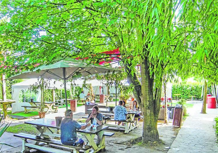 Zona de jardín al aire libre.