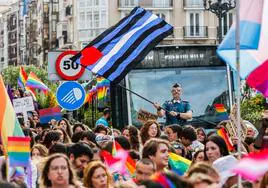 Cientos de personas, este sábado, en la manifestación del Orgullo de Santander