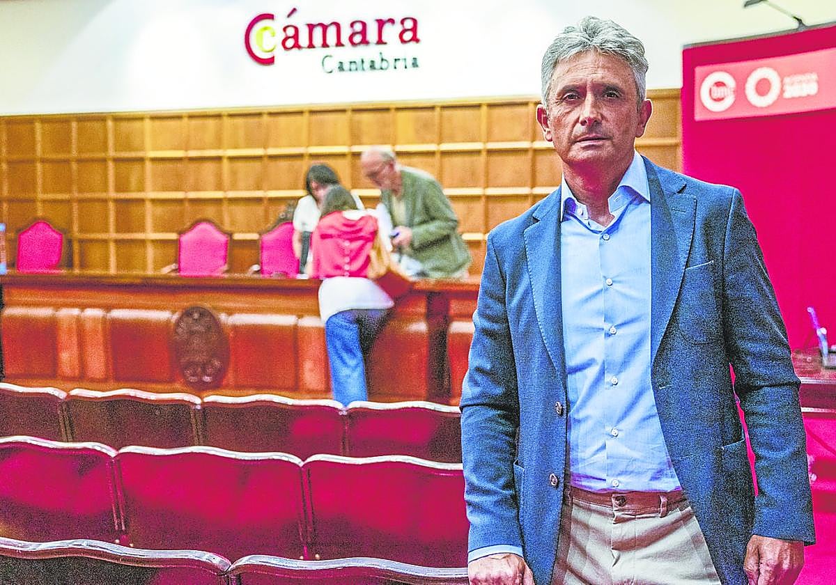 Tomás Dasgoas, nuevo presidente de la Cámara de Comercio de Cantabria, el lunes tras ser elegido.