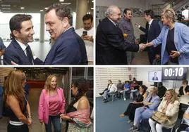 Imágenes de los distintos candidatos participantes en el debate celebrado en El Diario Montañés.