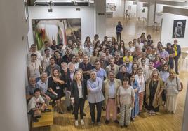 Foto de familia, en la despedida de la dirección de la feria, cuya gestión se ha prolongado durante los últimos dieciocho años.