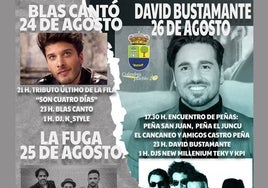 Cartel de los conciertos programados en Colindres del 24 al 28 de agosto