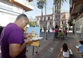Las peñas de Torrelavega inmortalizan la ciudad en el concurso de pintura