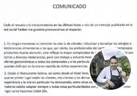 El chef Solana pide disculpas por quejarse de tener «20 alérgicos en una boda»