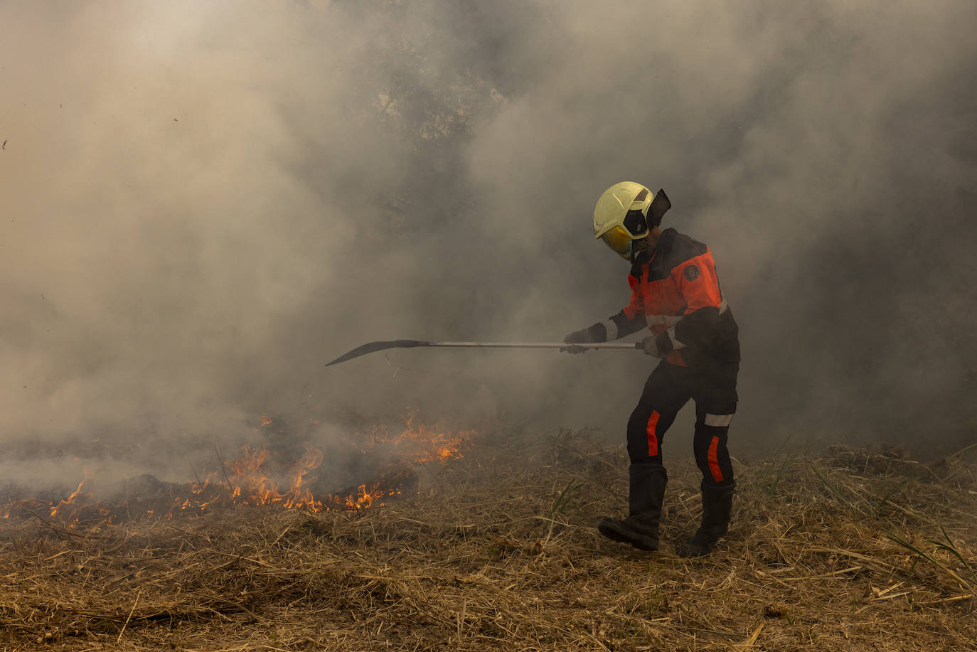 El incendio de matorral y plumeros se ha producido en la Vaguada de Las Llamas sobre las 14:20 del mediodía por causas que, de momento, se desconocen.