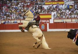 Diego Ventura durante una faena en la plaza de Cuatro Caminos.