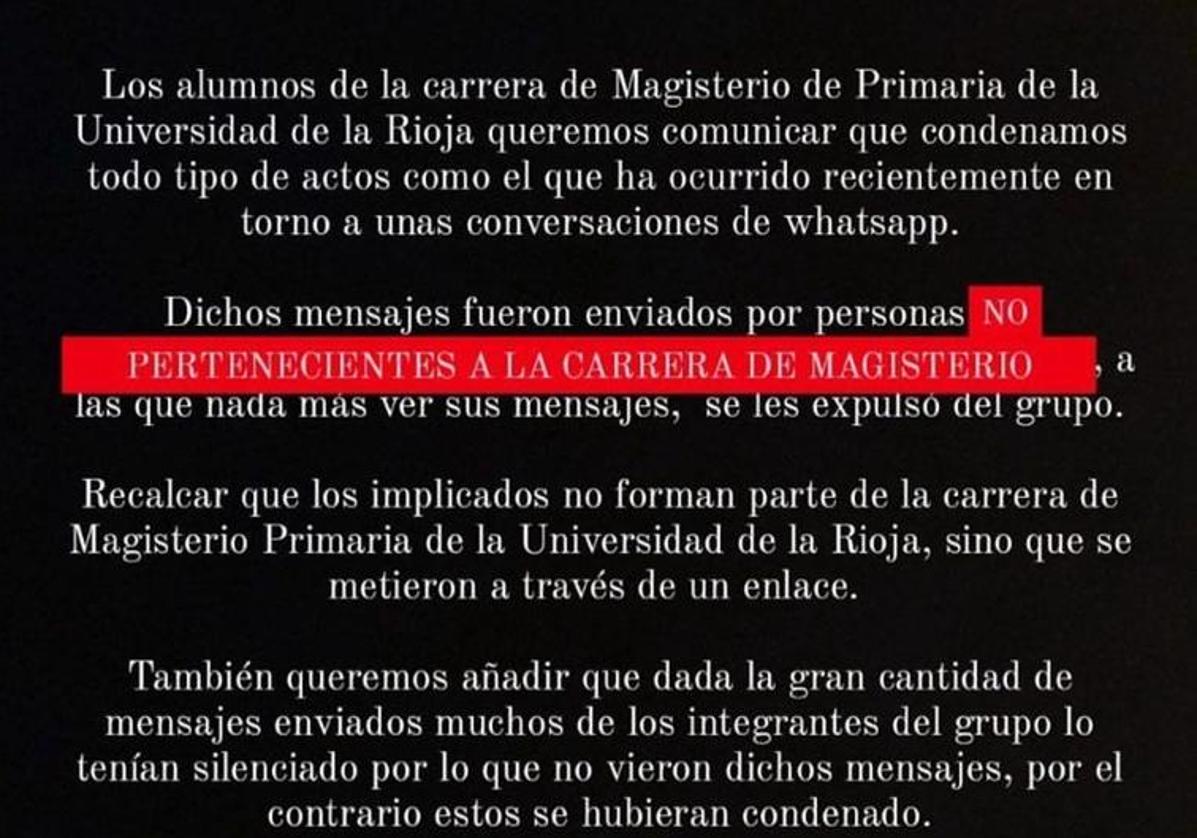 Los alumnos de Magisterio aseguran que los autores de los mensajes no pertenecen a la carrera