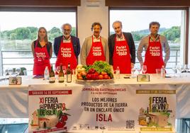 Presentación de la Feria del Vino: Victoria Torres, Alfonso Fraile, Pablo Palencia, José M. Igual y Jesús Sierra.