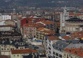 Vista de una de las zonas más céntricas del casco urbano de Torrelavega.