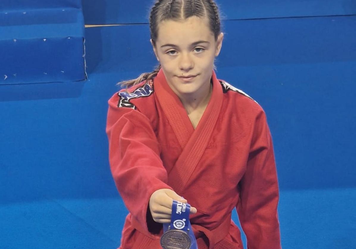 Iris García, con su medalla de bronce en el Mundial.