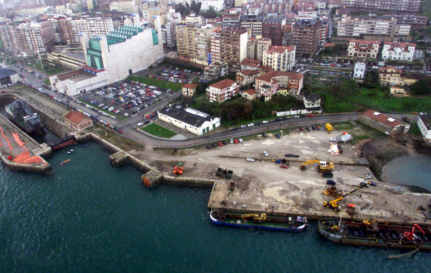 Vista aérea de la zona durante las obras que cambiaron su fisonomía.