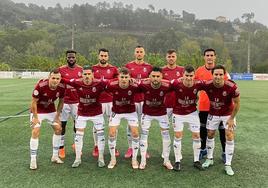 El once inicial de la Gimnástica en Orense.