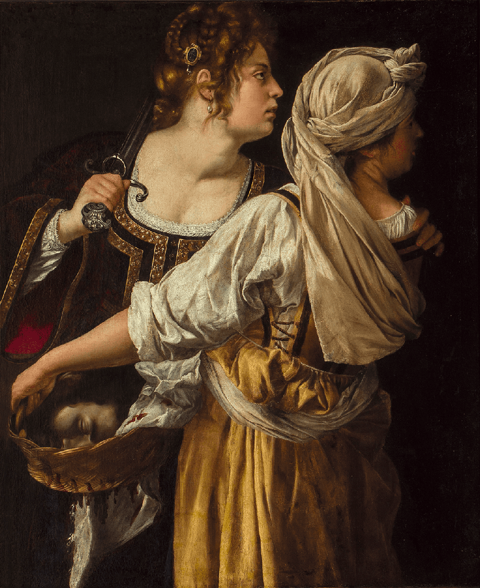 Artemisia Gentileschi. 'Judit y su criada', 1618-1619. Óleo sobre lienzo, 114 × 93,5 cm.