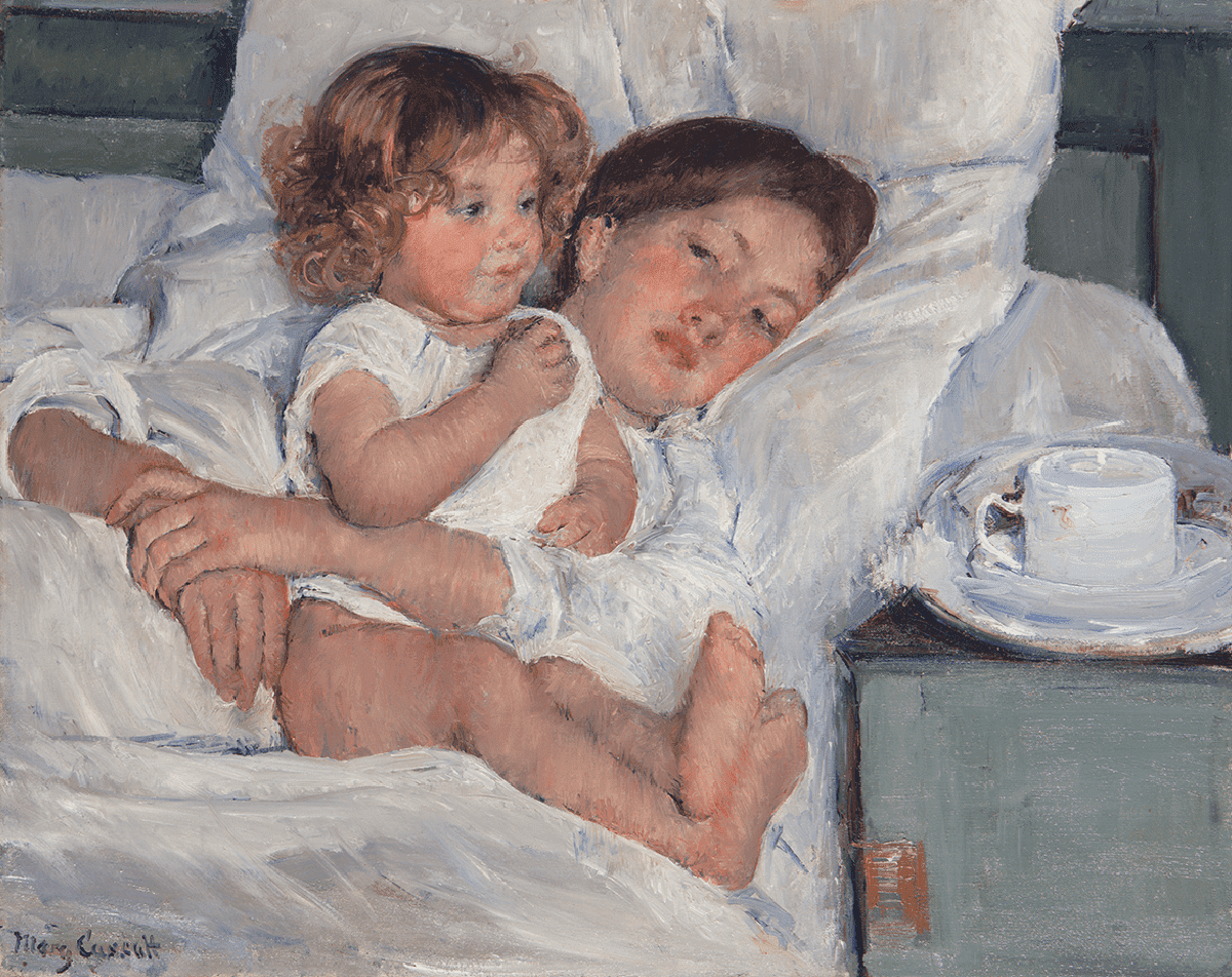 Mary Cassat. 'Desayuno en la cama', 1897. Óleo sobre lienzo. 58,4 × 73,7 cm.